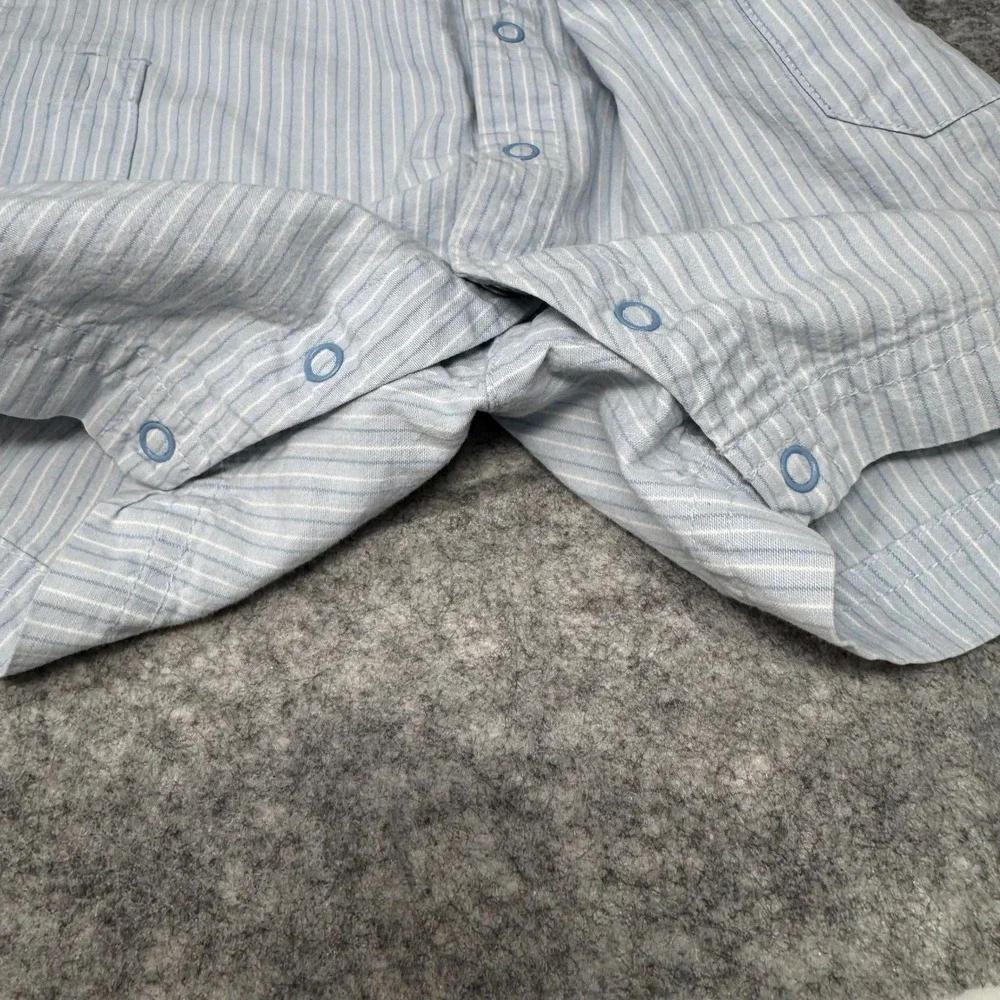 VTG Gymboree Romper Infant Boys 12-18‎ Months Blue Striped Snaps Baby One Piece